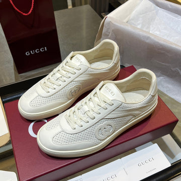 GG G75 Sneaker White Suede Mesh 818357