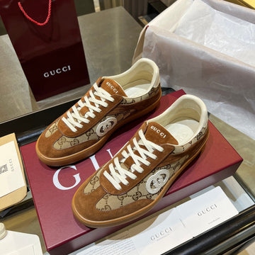 GG G75 Sneaker Brown Suede Canvas 818354