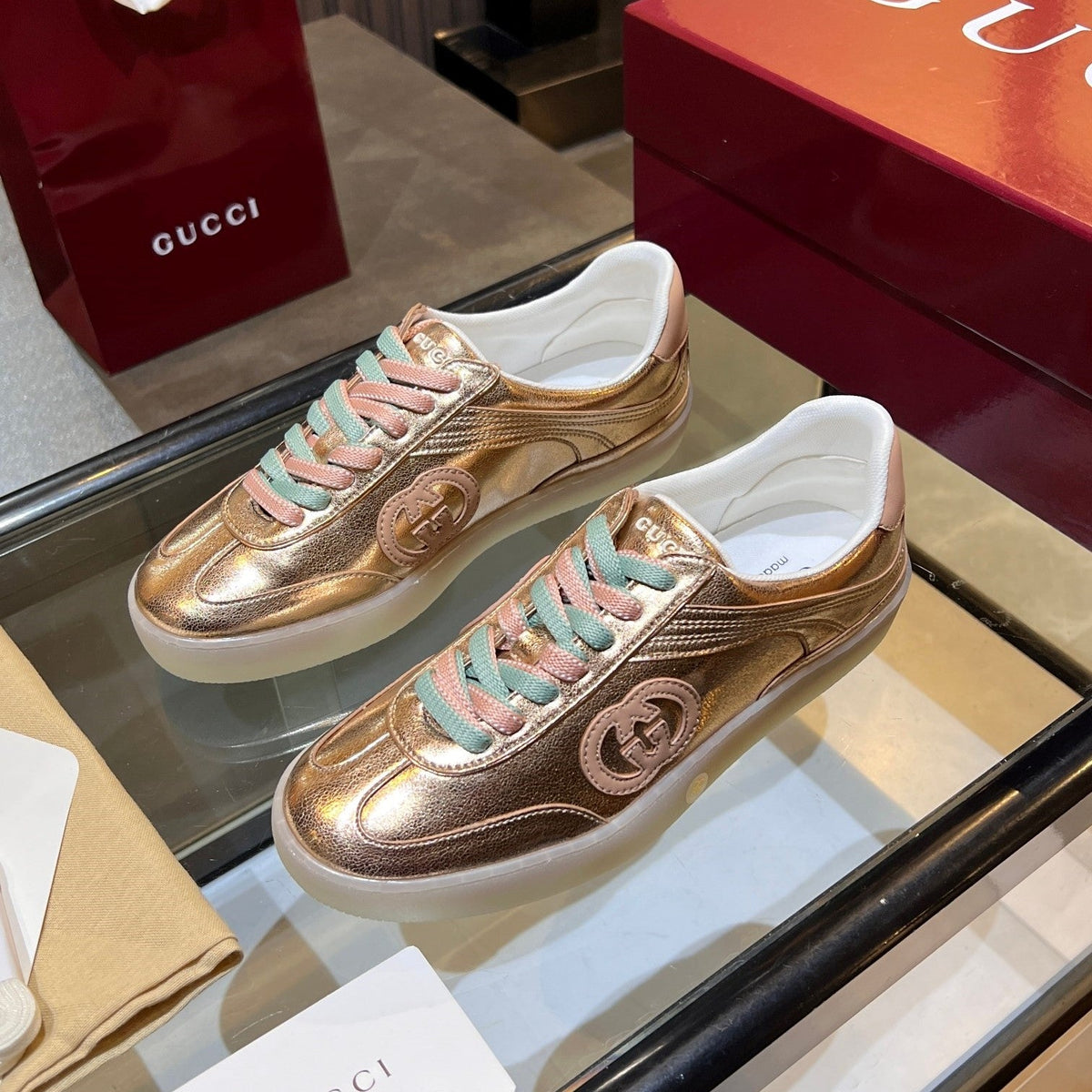 GG G75 Sneaker Copper Metalic Cowhide 818360