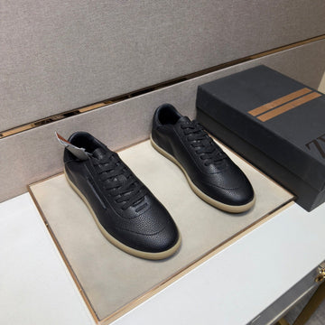 Zegna 232 Men's Sneakers Black Grain Leather 178303