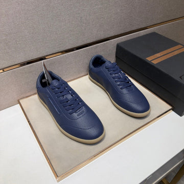 Zegna 232 Men's Sneakers Dark Blue Grain Leather 178304