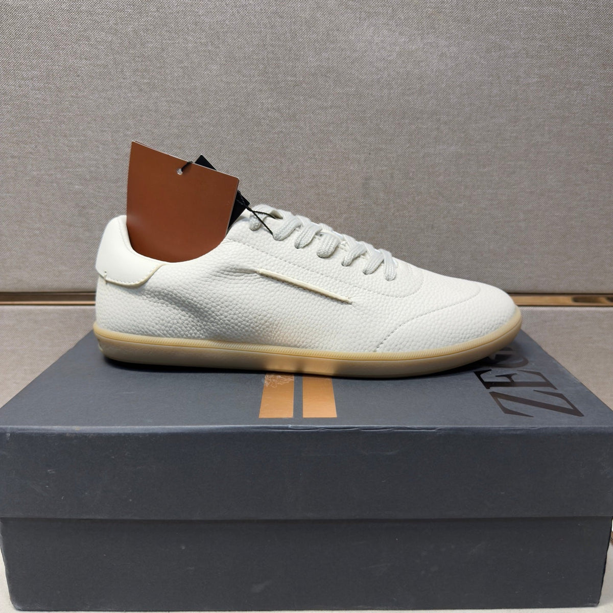Zegna 232 Men's Sneakers Cream Grain Leather 178305