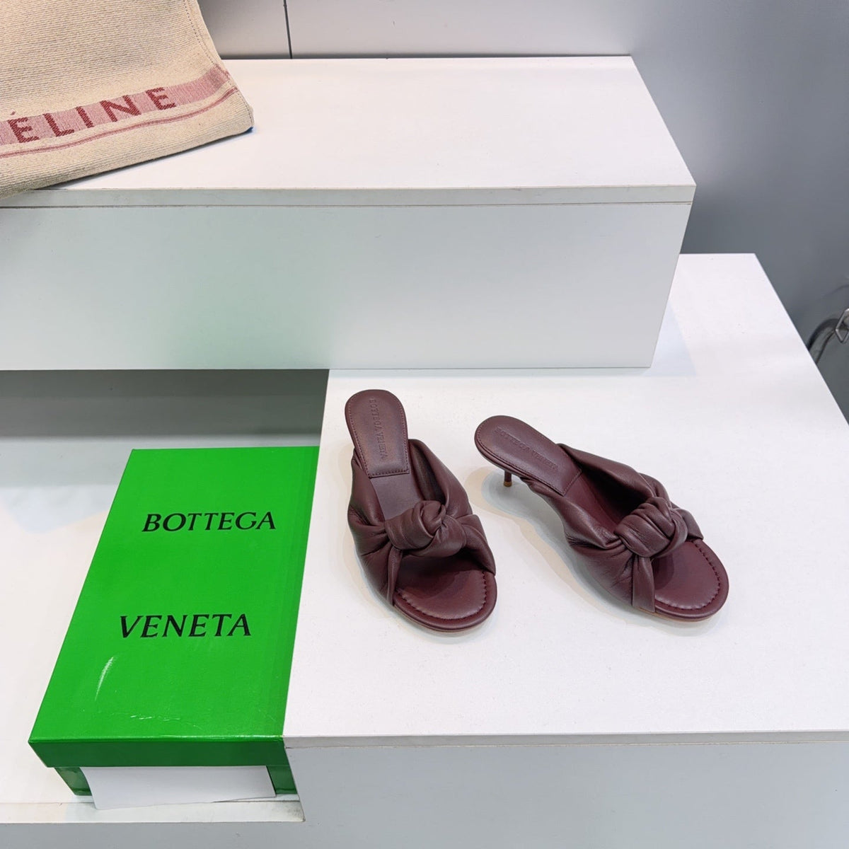 BV Cherry Mules 5.5cm Burgundy Sheepskin 842926