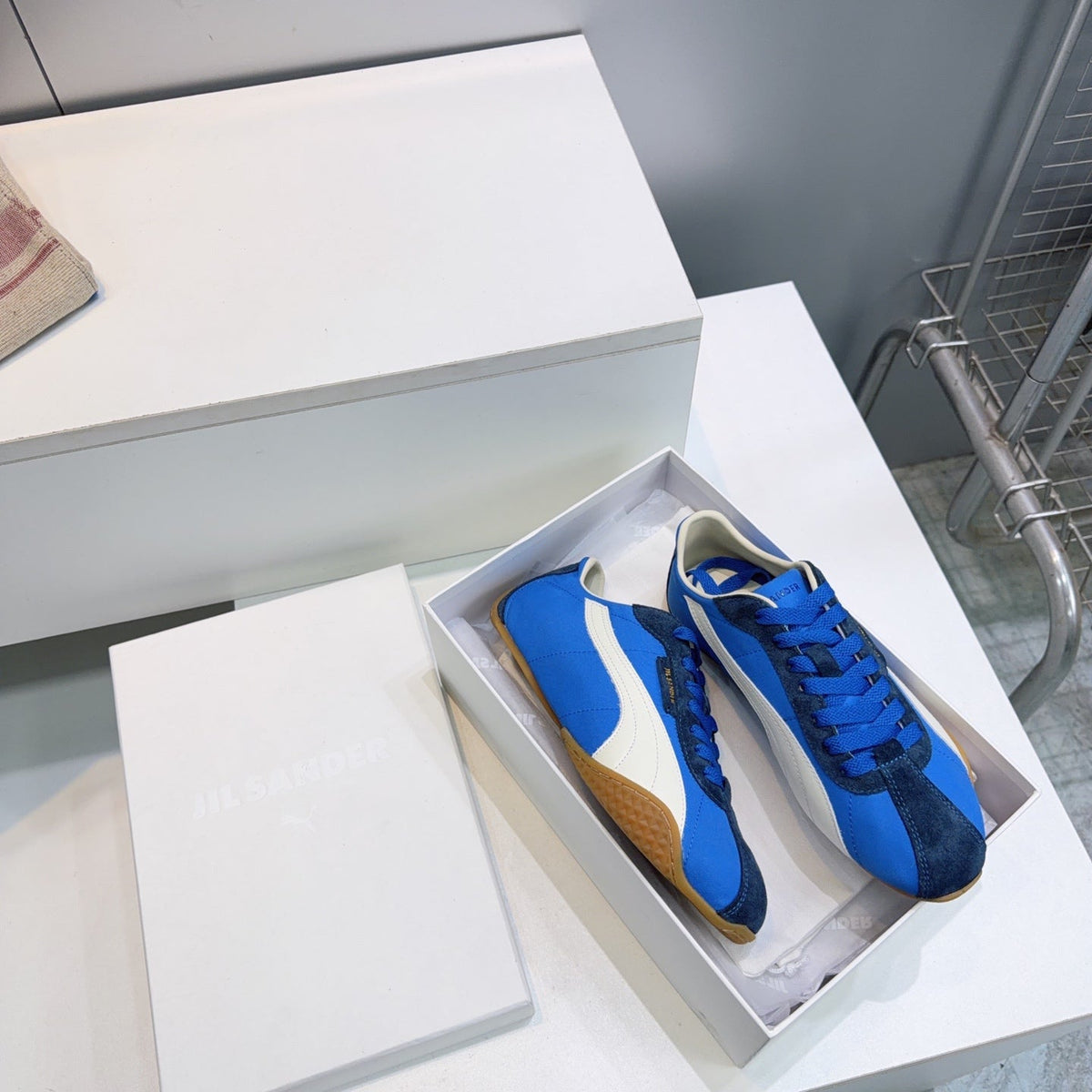 Puma X Jil Sander K-Street Sneakers White Blue Suede 842871