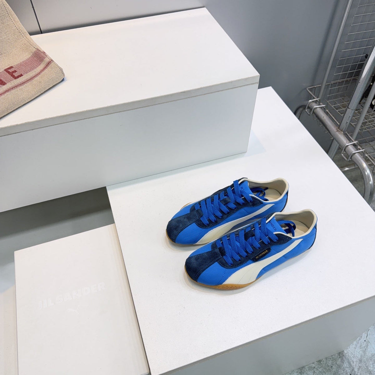 Puma X Jil Sander K-Street Sneakers White Blue Suede 842871