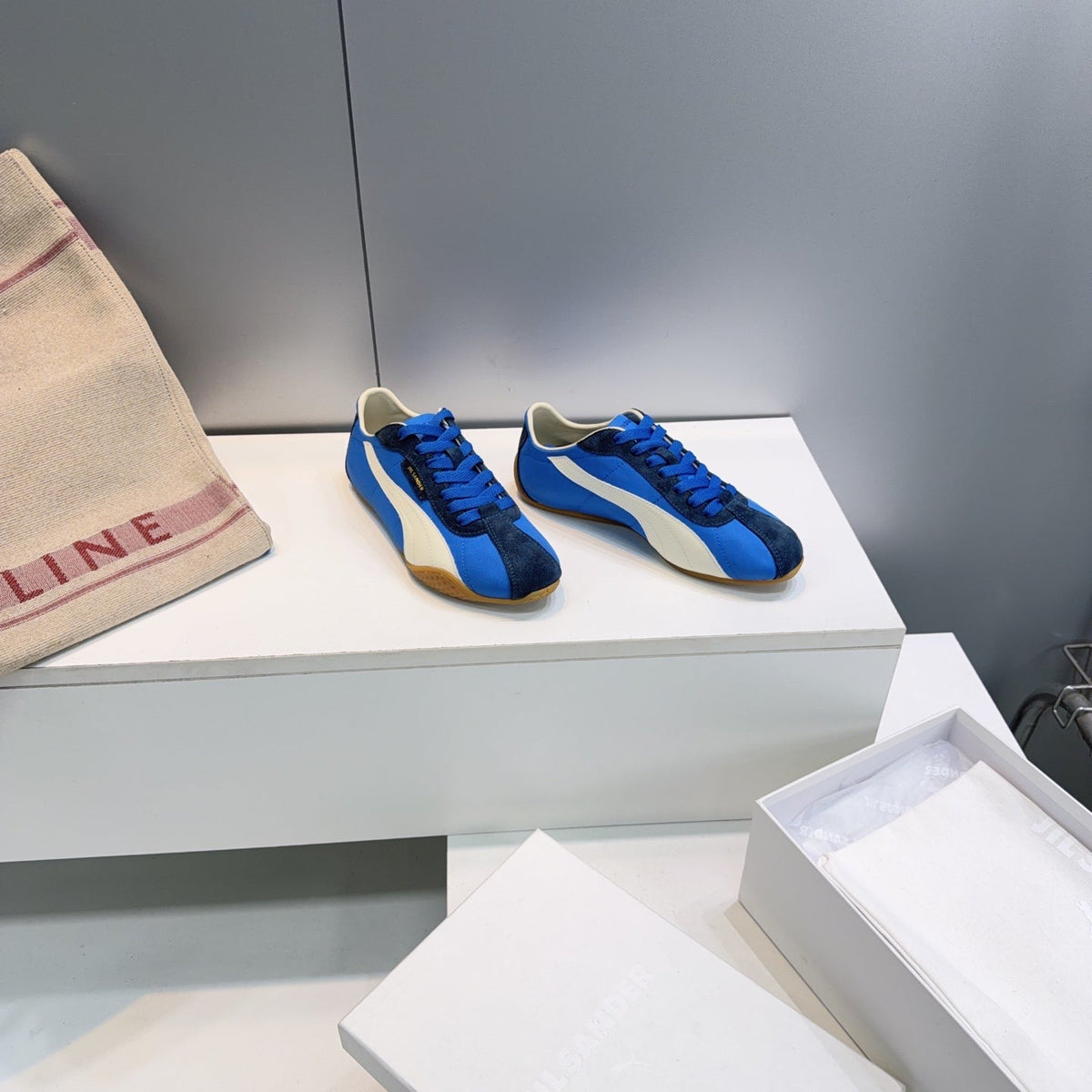 Puma X Jil Sander K-Street Sneakers White Blue Suede 842871