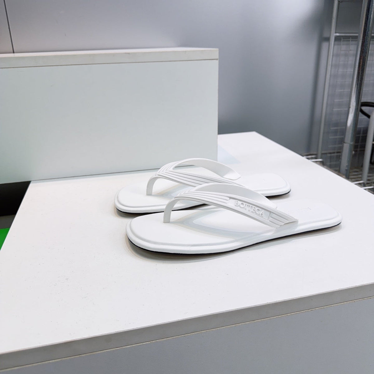 BV Sampieri Thong Sandal White Rubber 842935