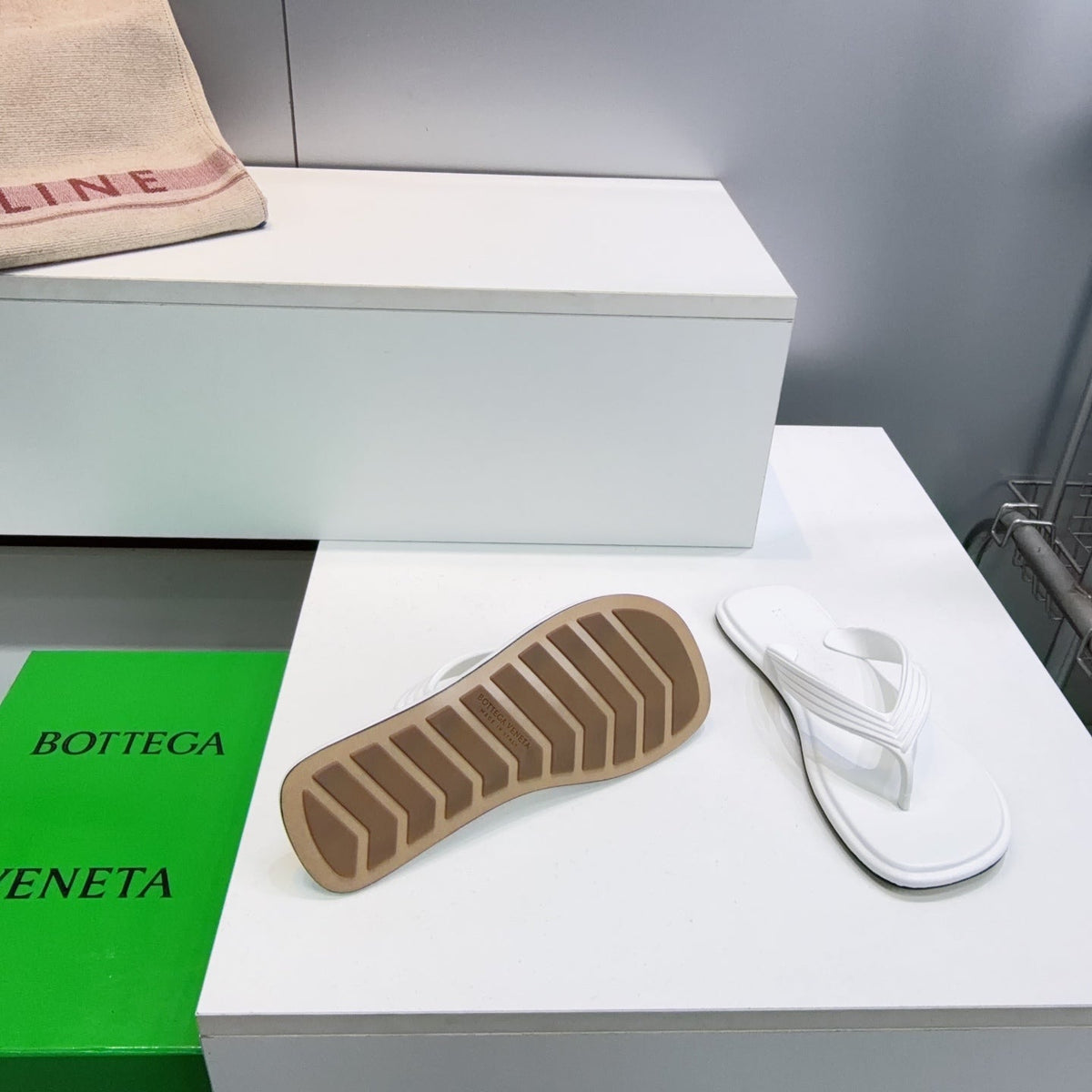 BV Sampieri Thong Sandal White Rubber 842935