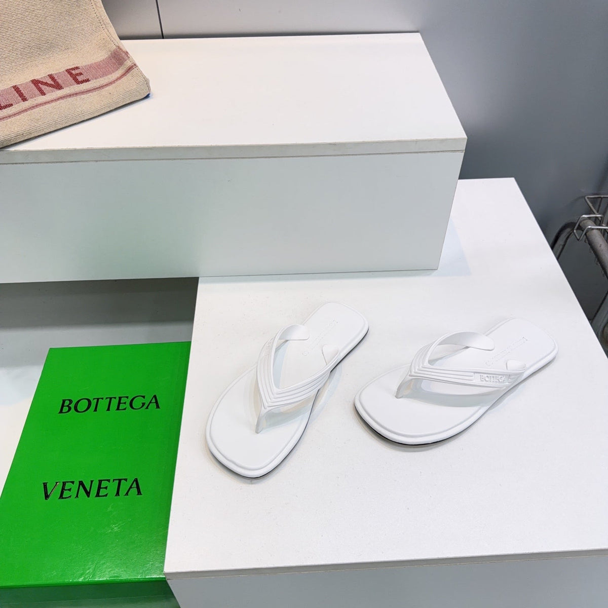 BV Sampieri Thong Sandal White Rubber 842935