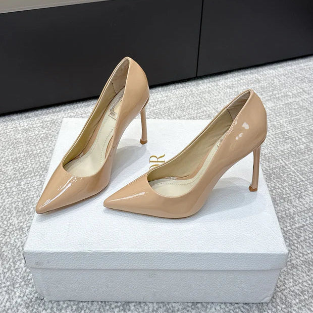 CD 26s High Heels Pump 105 Beige Patent Leather 661480