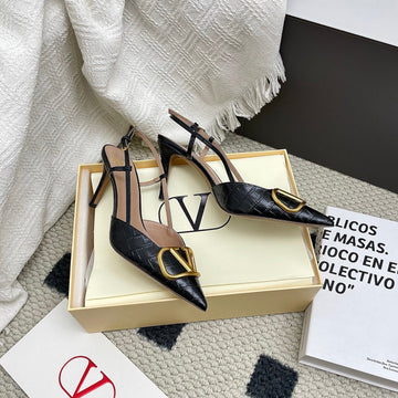 VT Signature Slingback Black Embossed Cowhide 726942