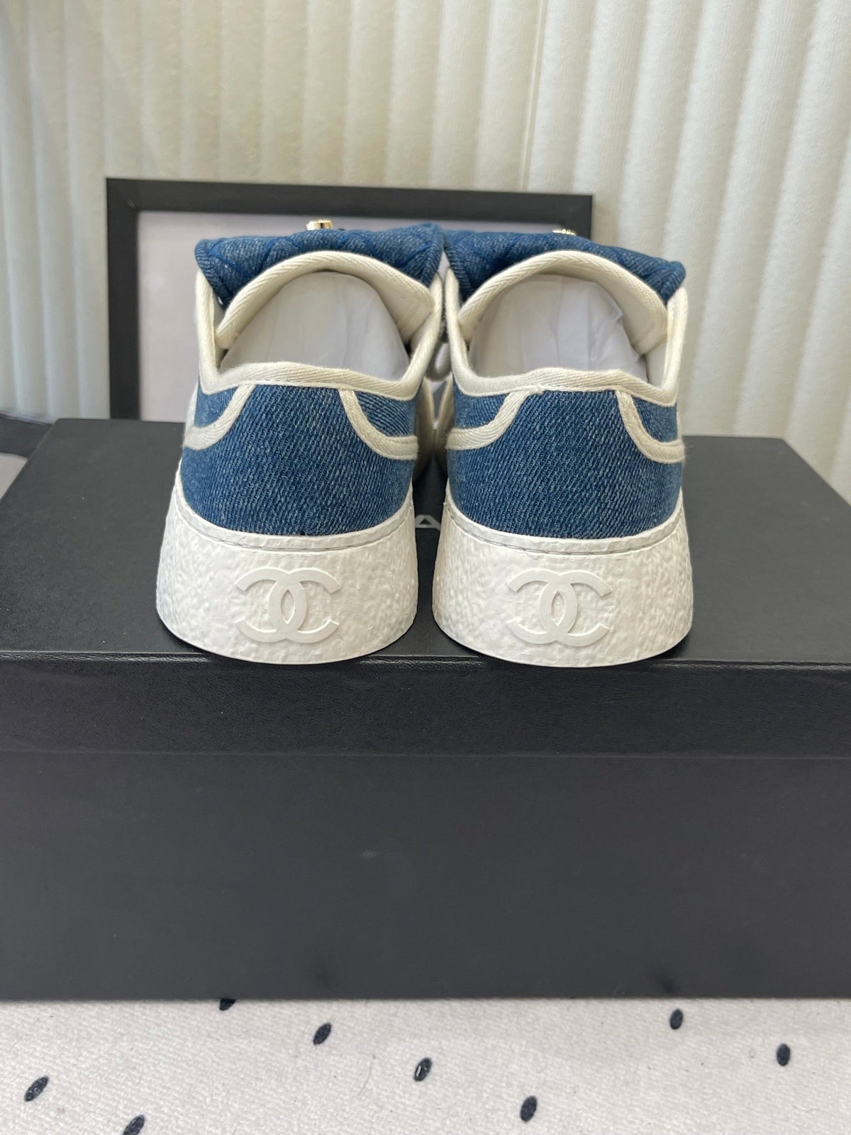 CC 2026s Sneakers Blue White Denim Leather 720090