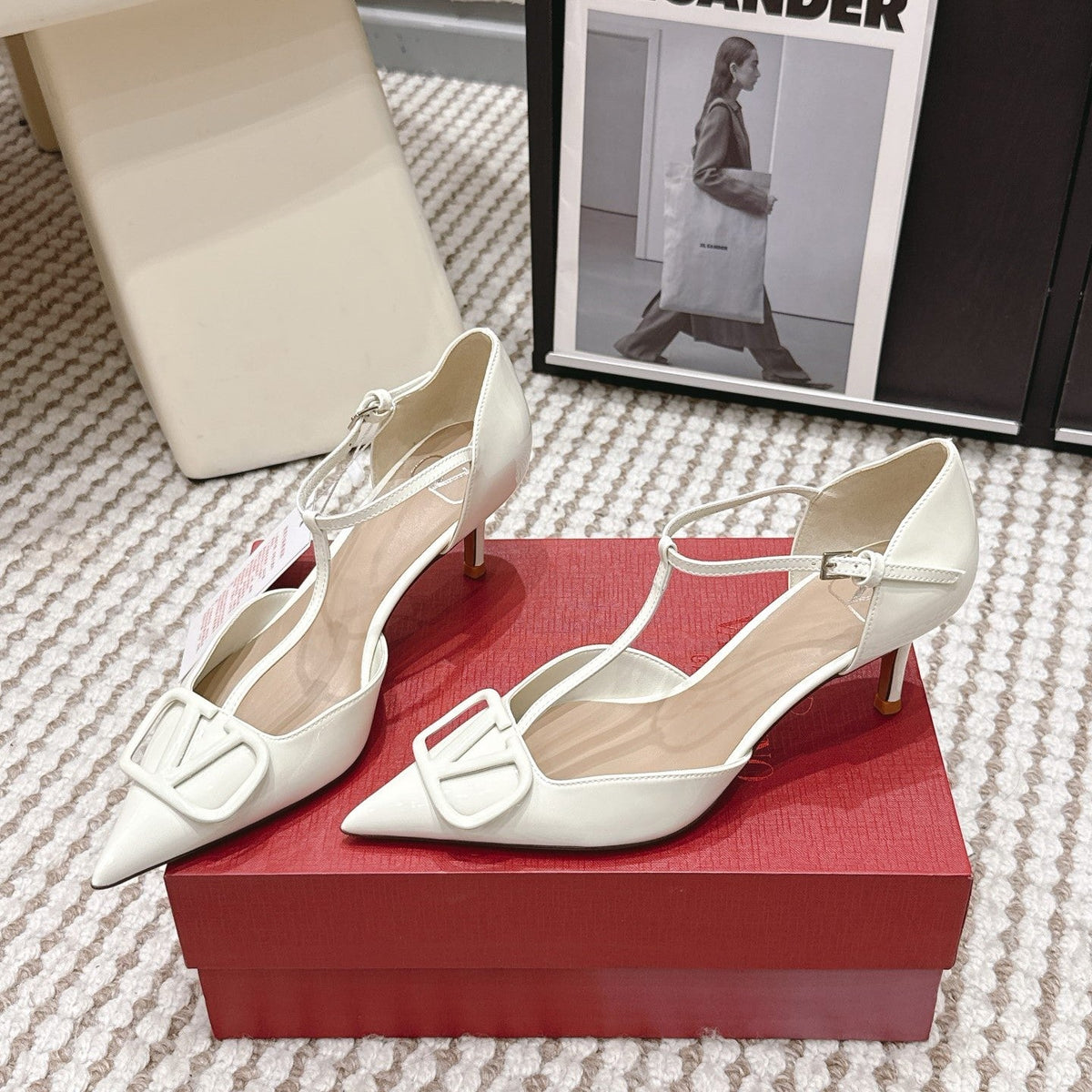 VT 26s T-Strap Slingback White Patent Leather 722232
