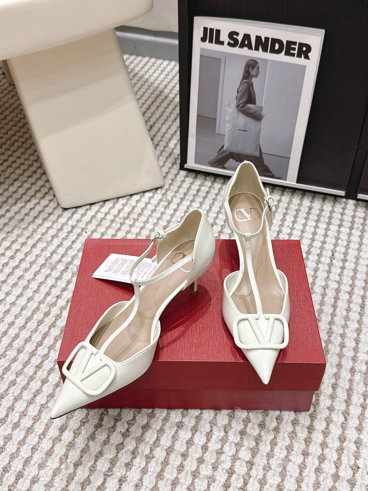 VT 26s T-Strap Slingback White Patent Leather 722232