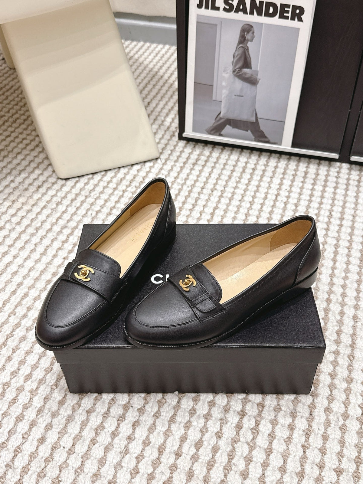 CC Double C Loafers Black Leather 721522