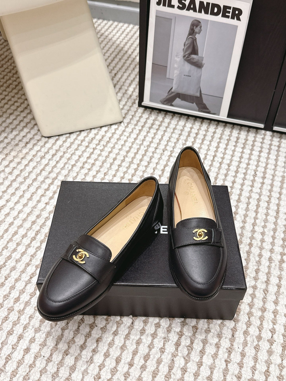 CC Double C Loafers Black Leather 721522