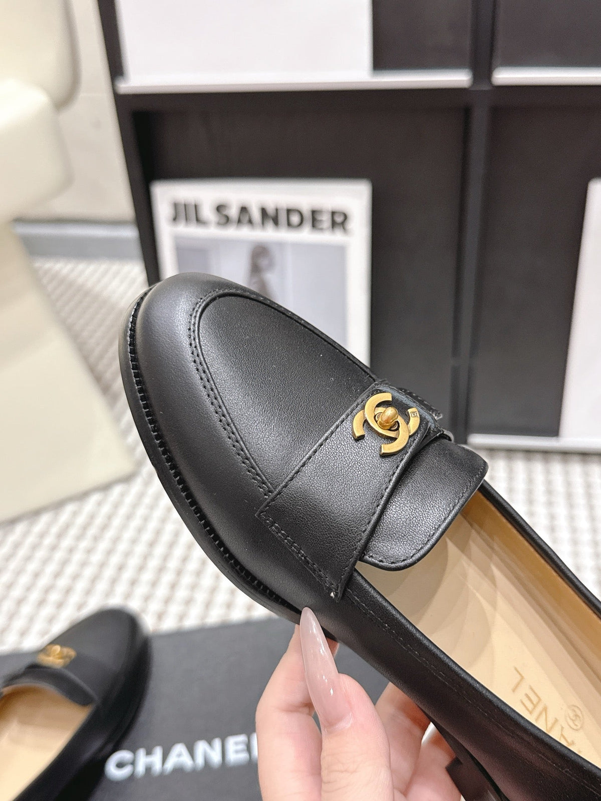 CC Double C Loafers Black Leather 721522
