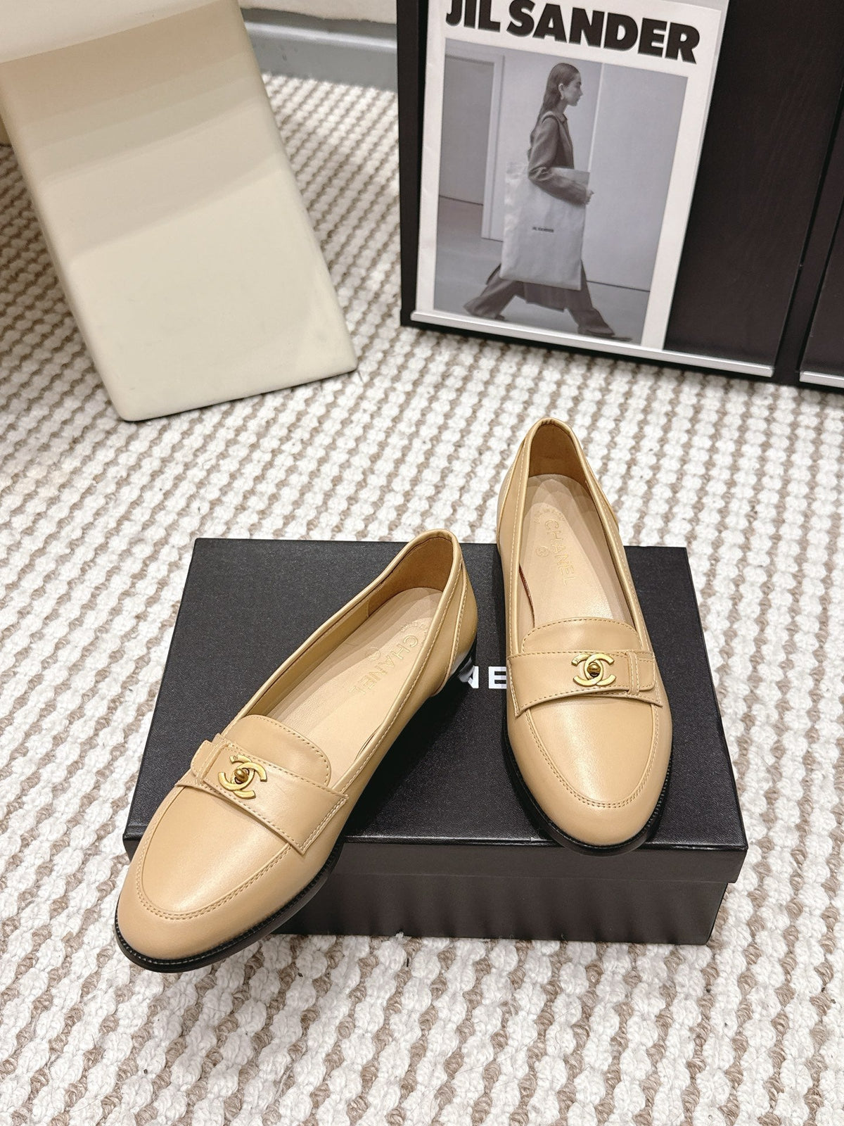 CC Double C Loafers Beige Leather 721523