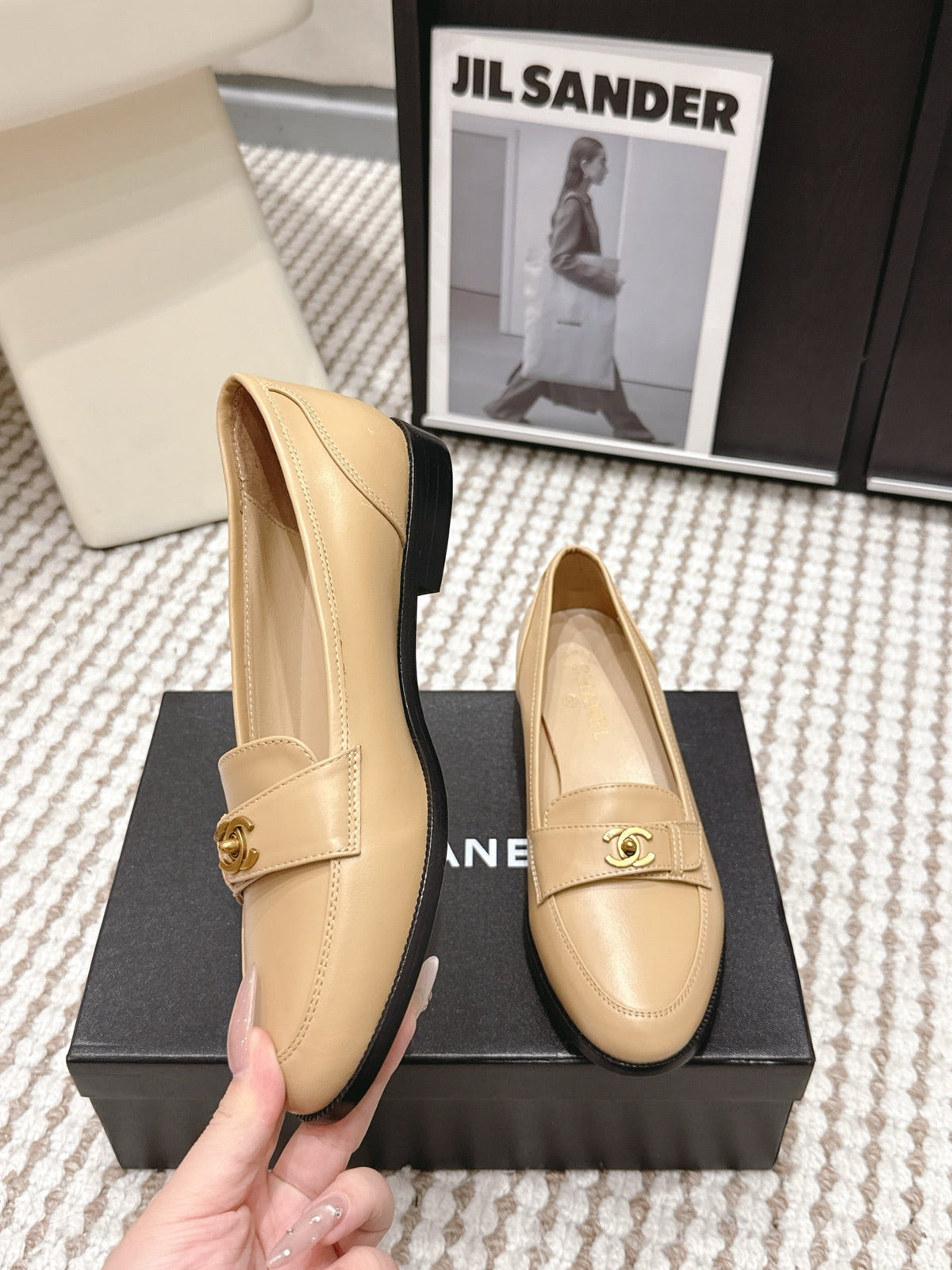 CC Double C Loafers Beige Leather 721523