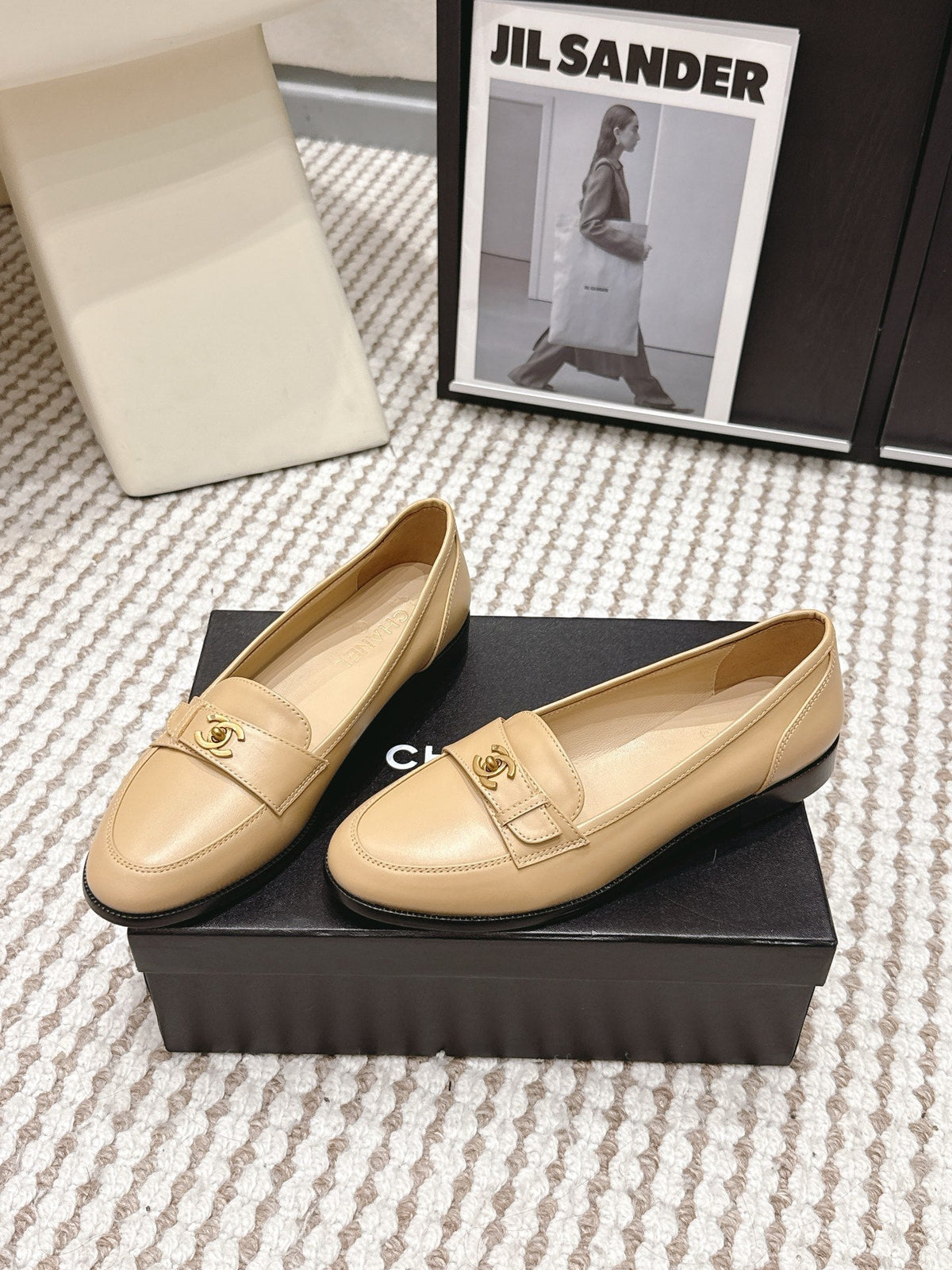 CC Double C Loafers Beige Leather 721523