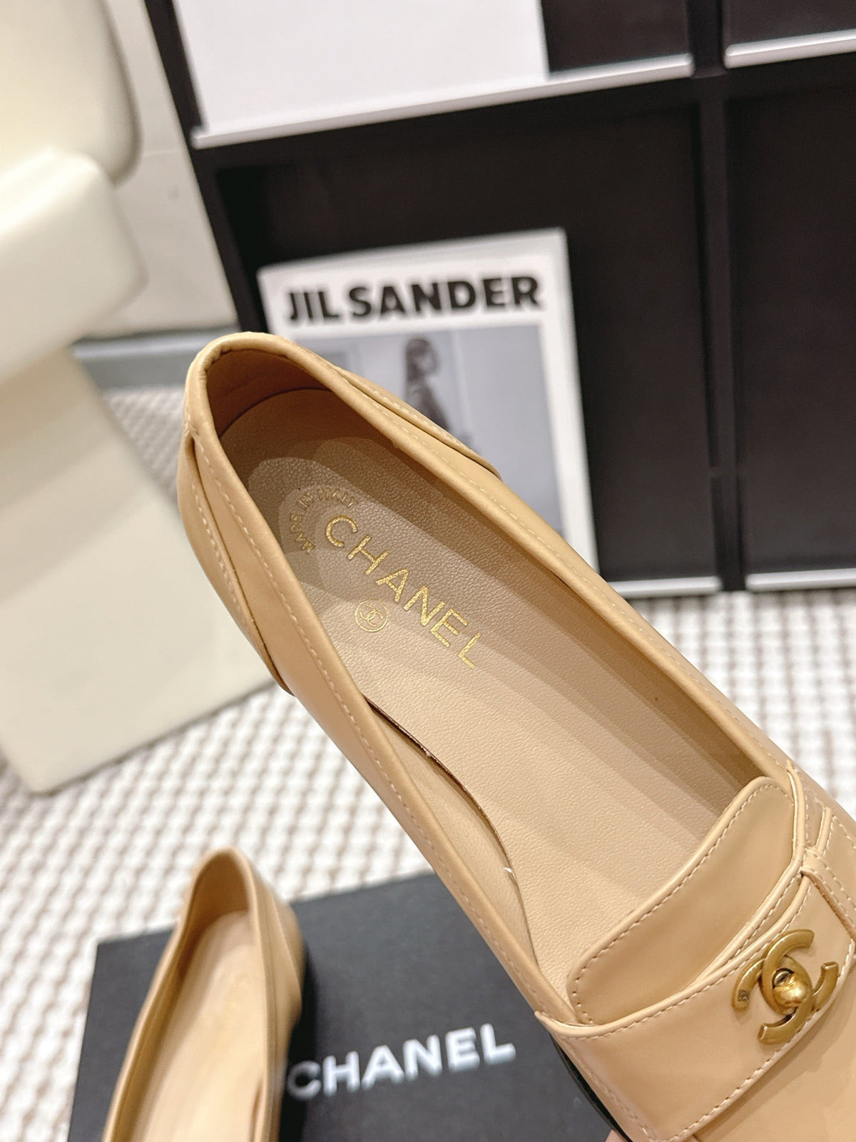 CC Double C Loafers Beige Leather 721523