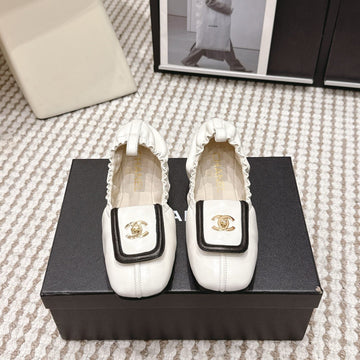 CC Ballet Flats White Soft Leather 721503