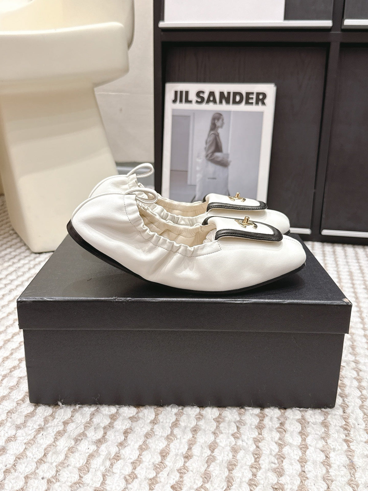 CC Ballet Flats White Soft Leather 721503