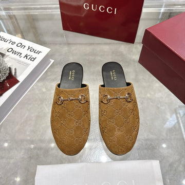 GG 26s Mule With Horsebit Brown Suede 664802