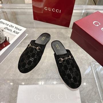 GG 26s Mule With Horsebit Black Suede 664798