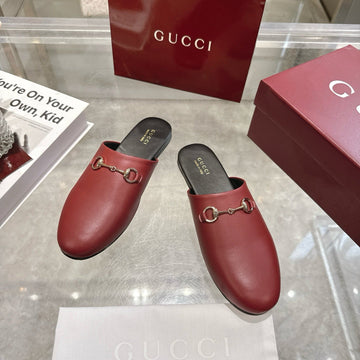 GG 26s Mule With Horsebit Burgundy Sheepskin 664794