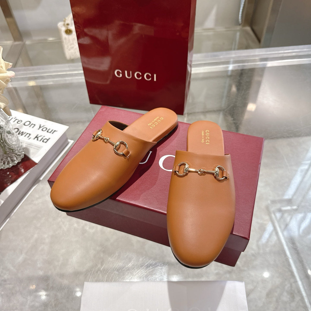 GG 26s Mule With Horsebit Light Brown Sheepskin 664796