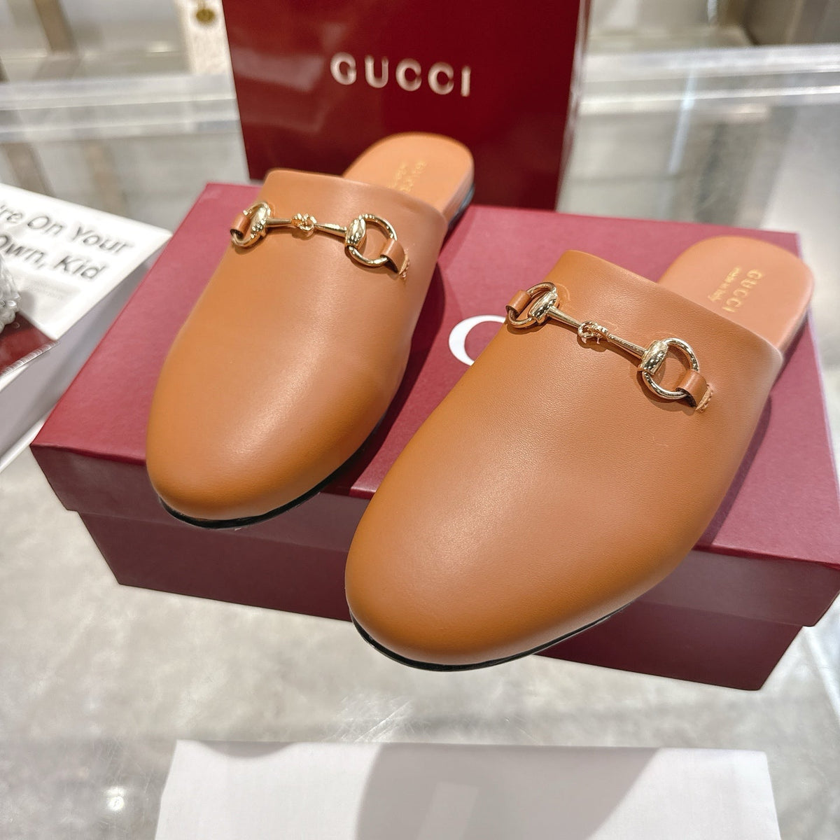 GG 26s Mule With Horsebit Light Brown Sheepskin 664796