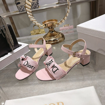CD J'Adior Sandals Light Pink Canvas Leather 901715