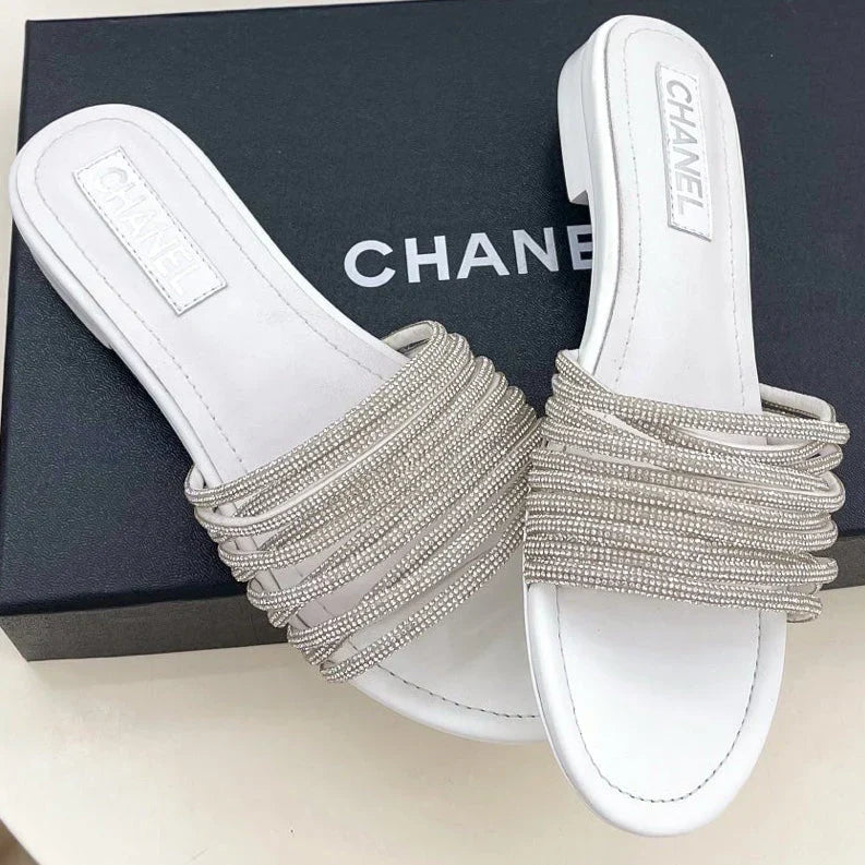 Chanel 2026 Chunky Heel Flat Sandals Sheepskin Leather 831356