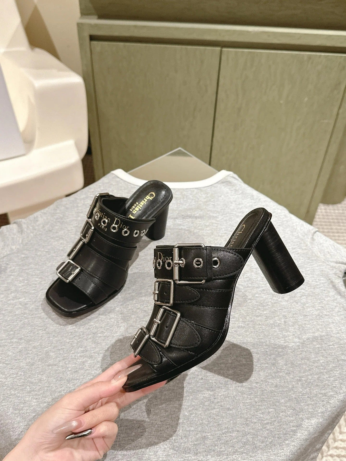 CD 26s High Heel Sandal 65 Black Lambskin 661541