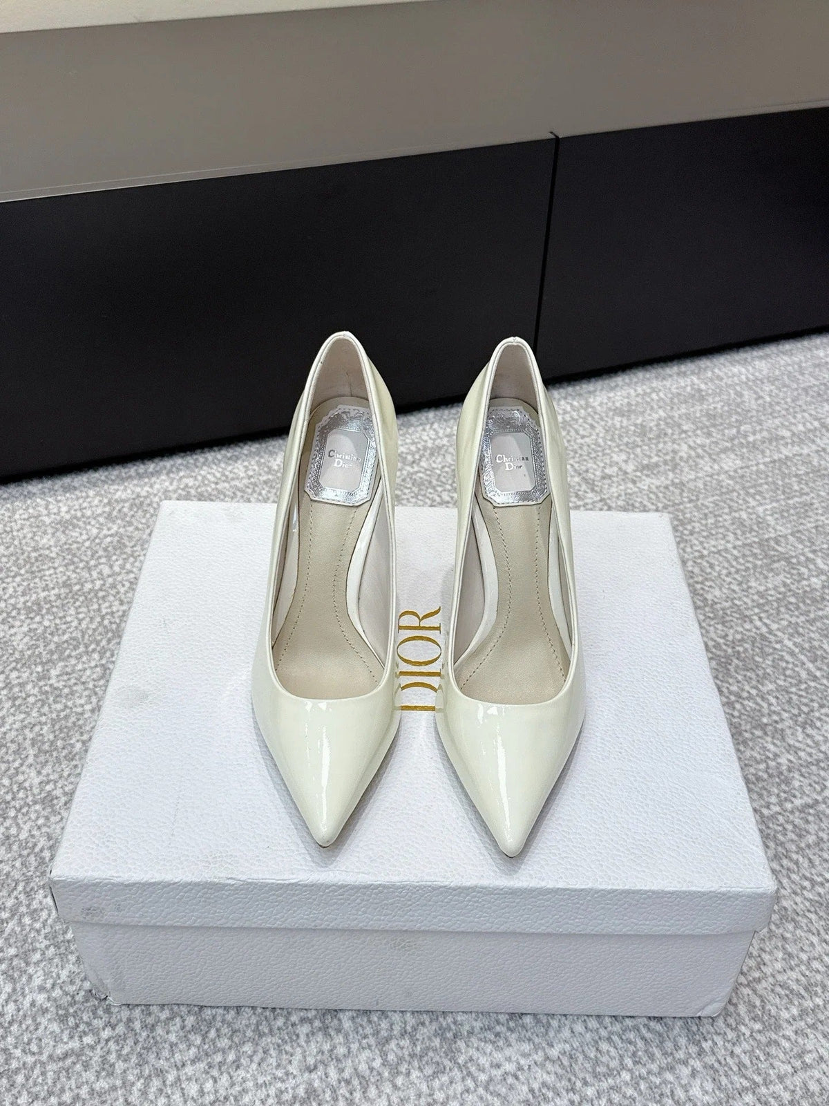 CD 26s High Heels Pump 105 White Patent Leather 661478