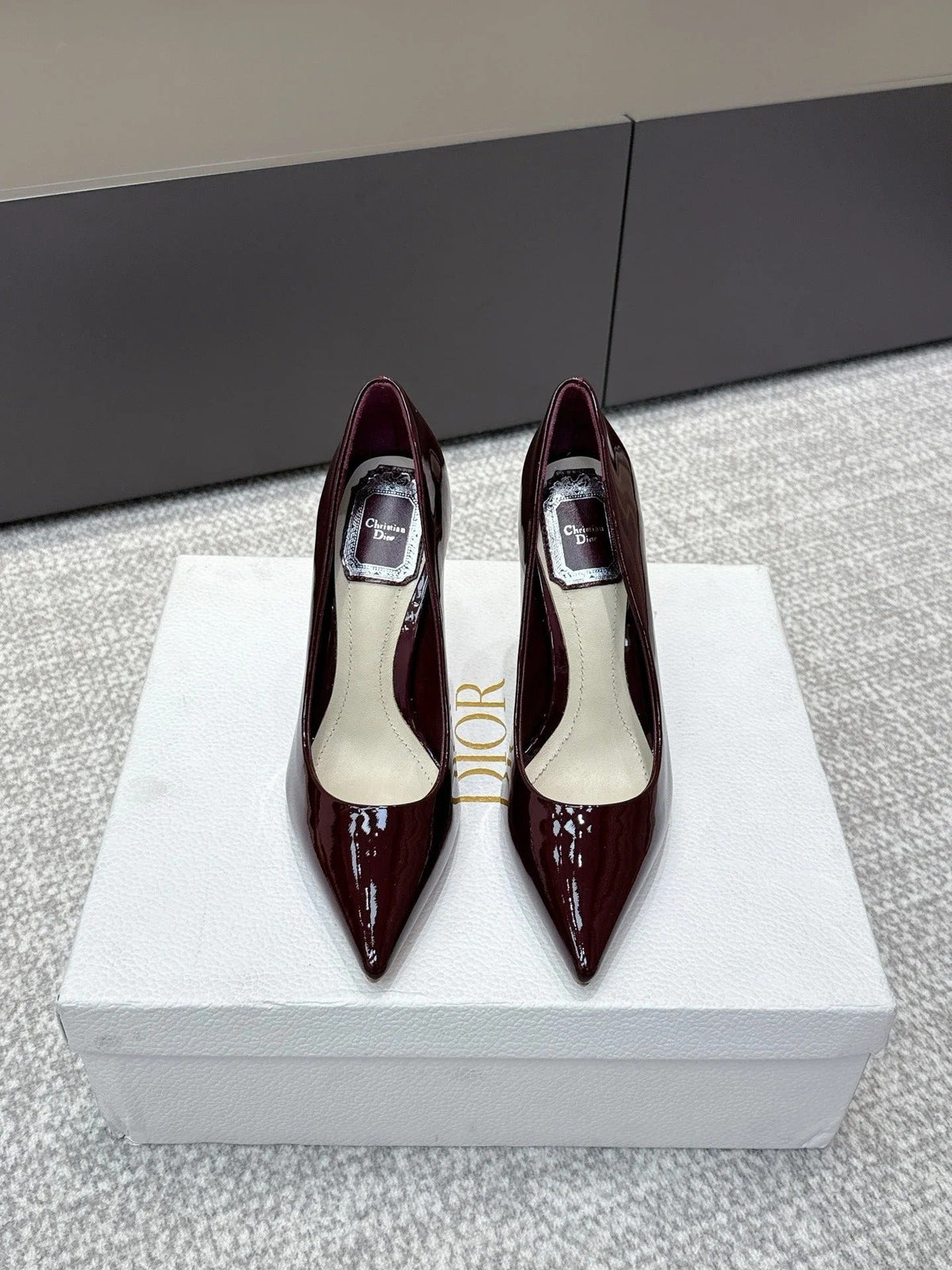 CD 26s High Heels Pump 105 Dark Burgundy Patent Leather 661477