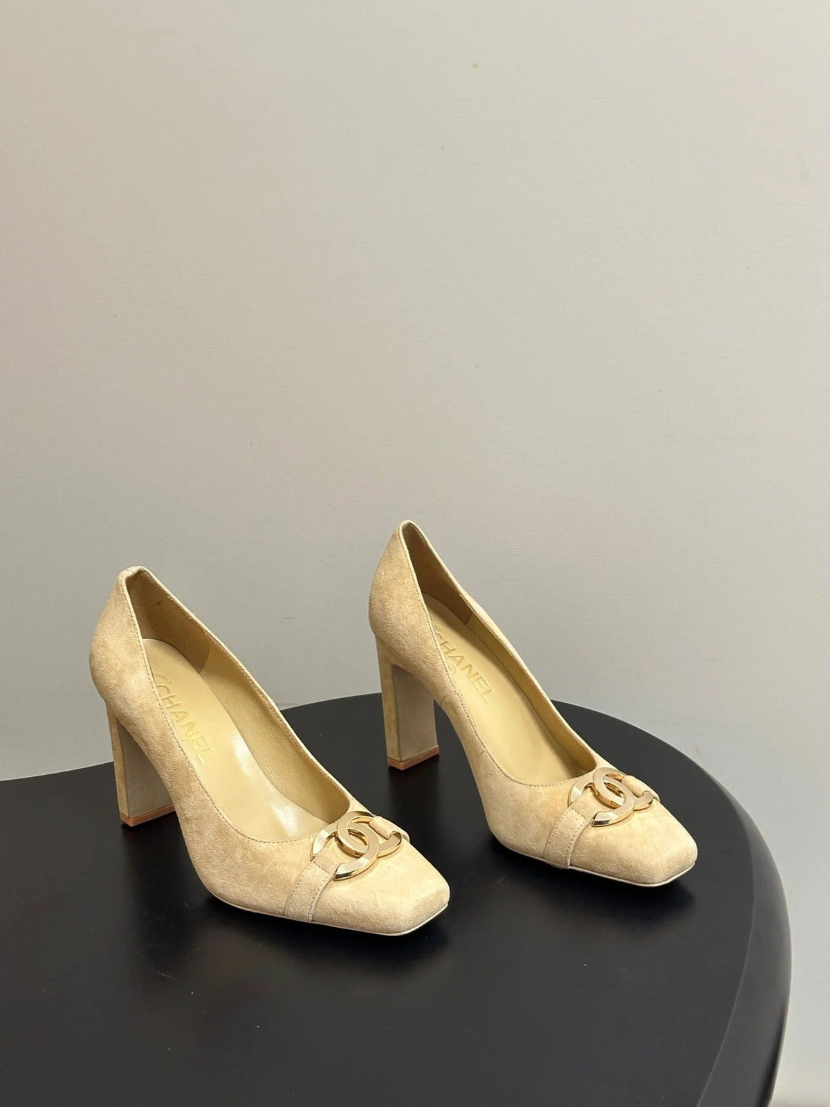 Chanel 2026 Double C Metal Buckle High Heels Leather Sheepskin 834663