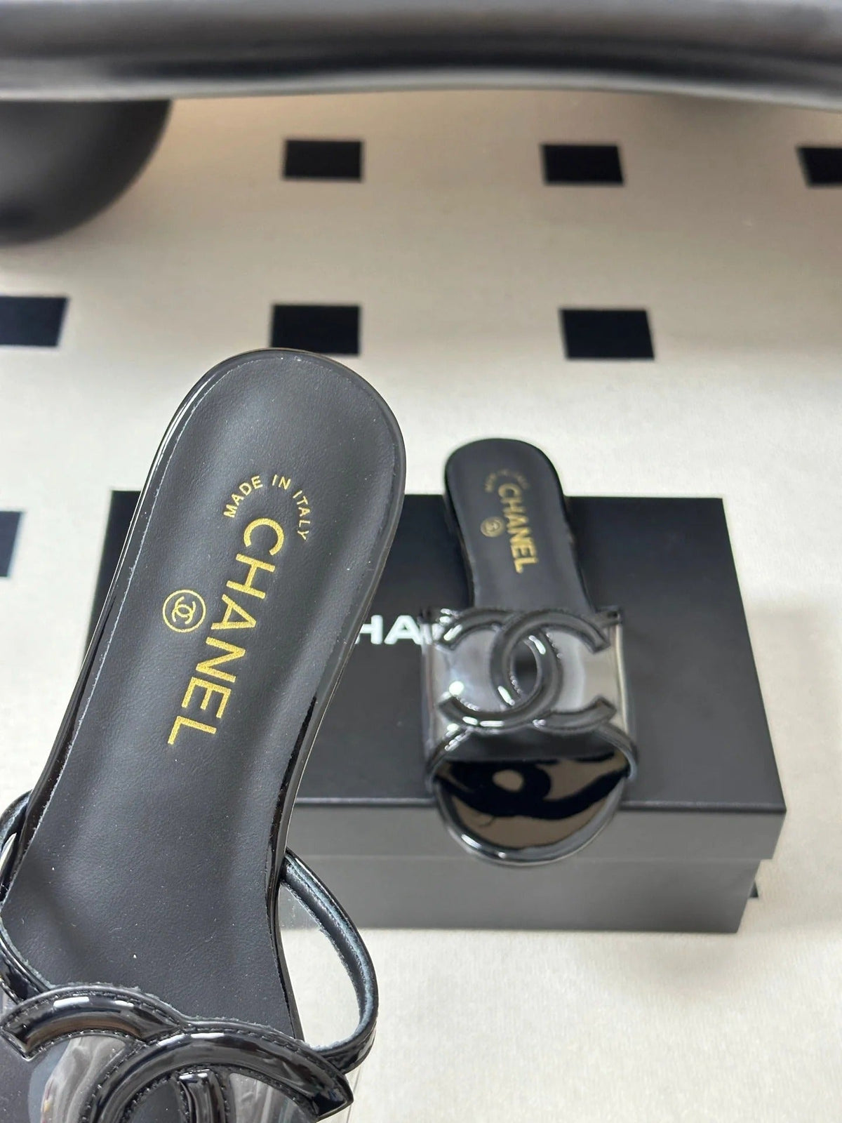 Chanel 2026 Flat Sandals Plastic Sheepskin 834675