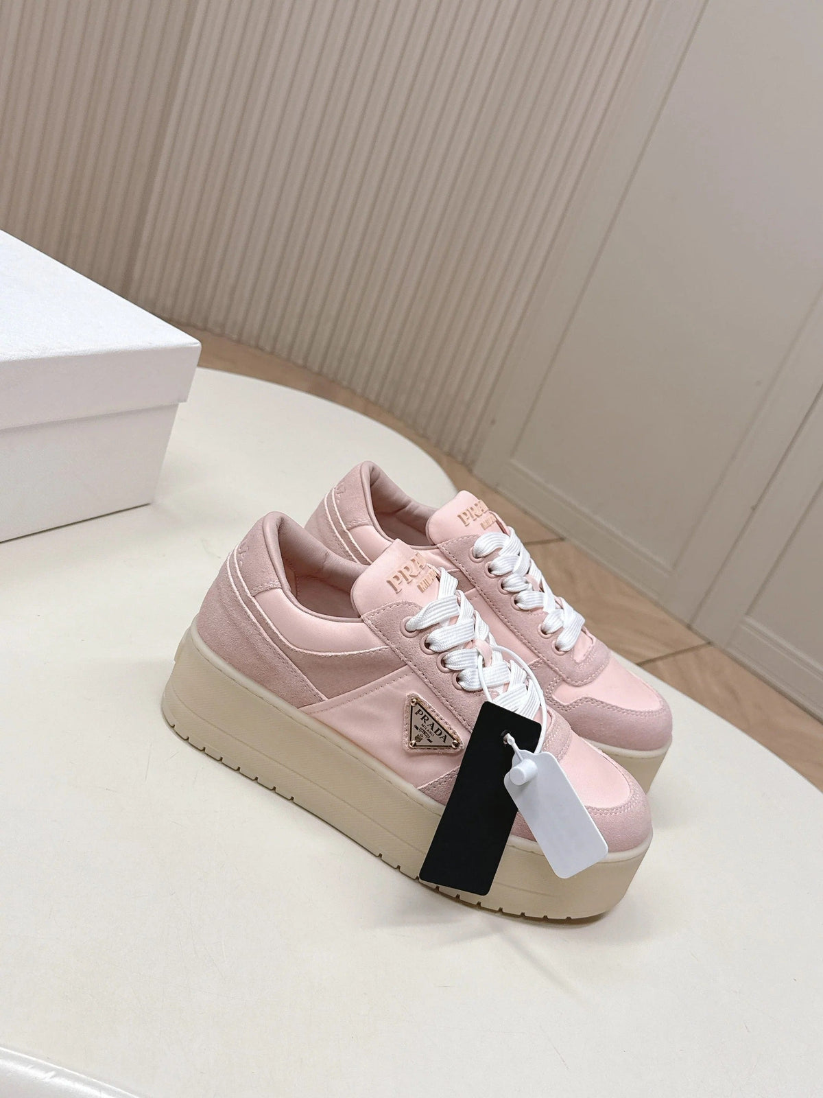 PRA 2026S Platform Sneakers 50 Pink Suede Cowhide 663494