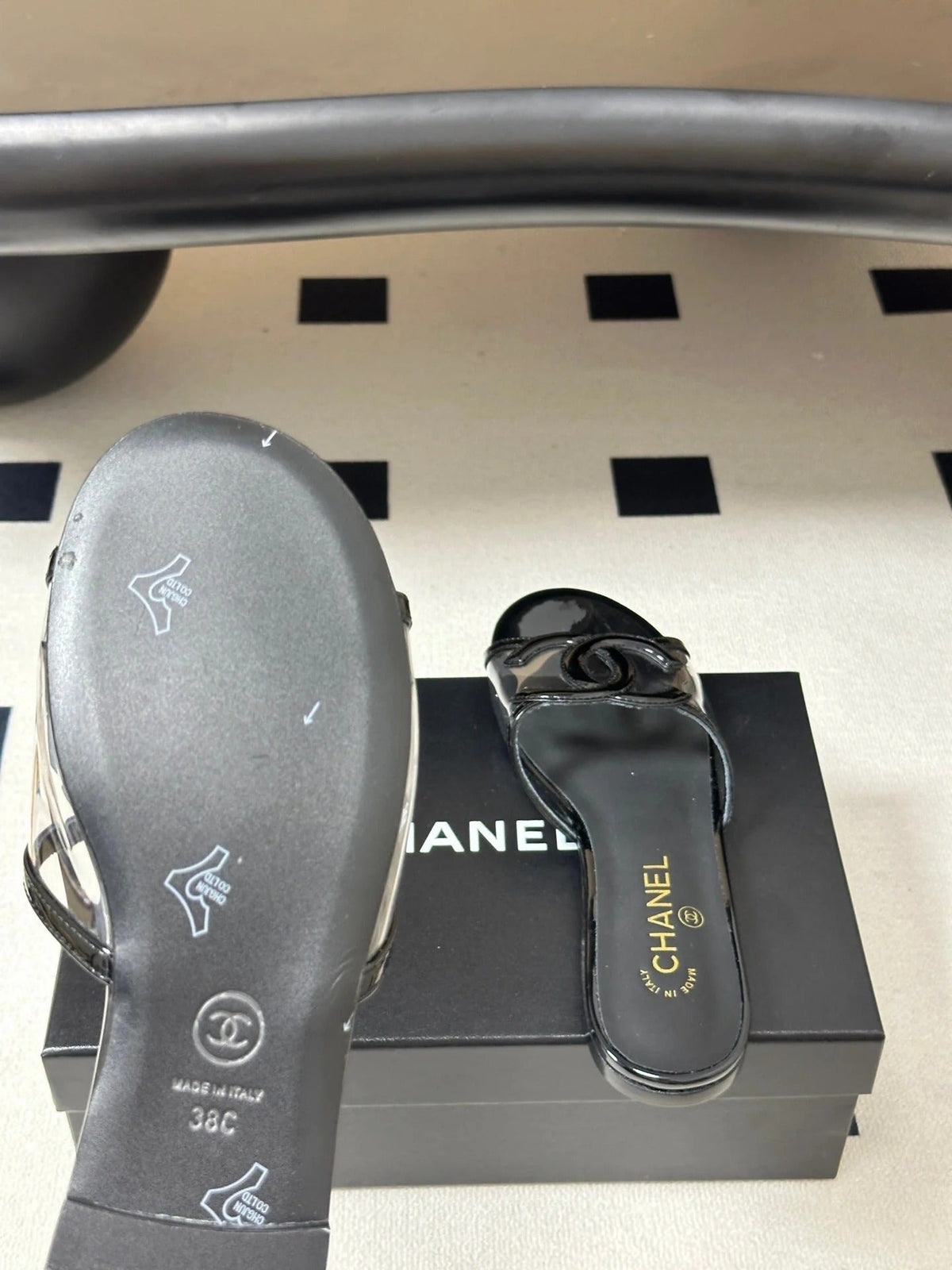Chanel 2026 Flat Sandals Plastic Sheepskin 834675