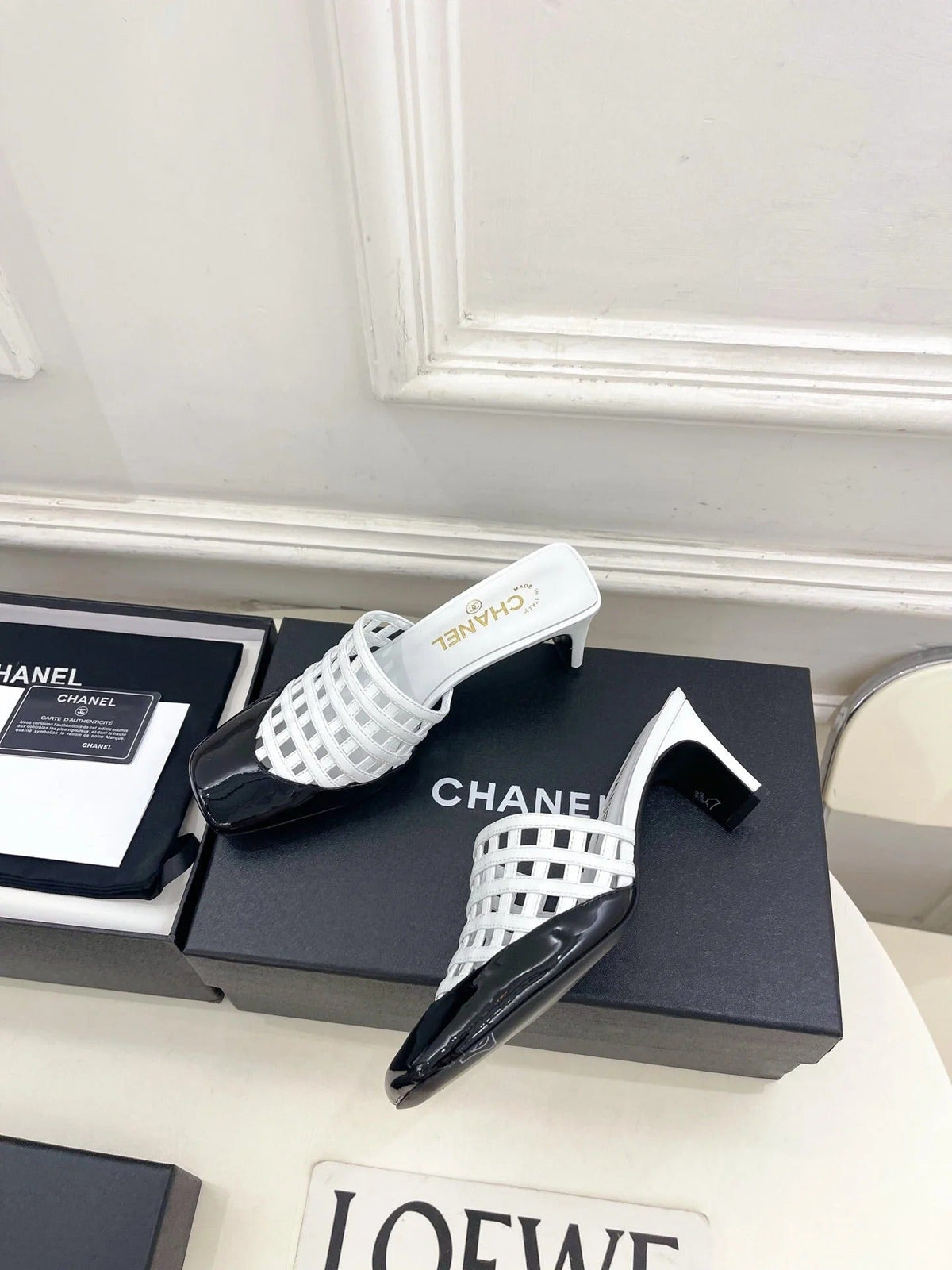 Chanel 2026 Square Toe Slippers Leather Sheepskin 831418