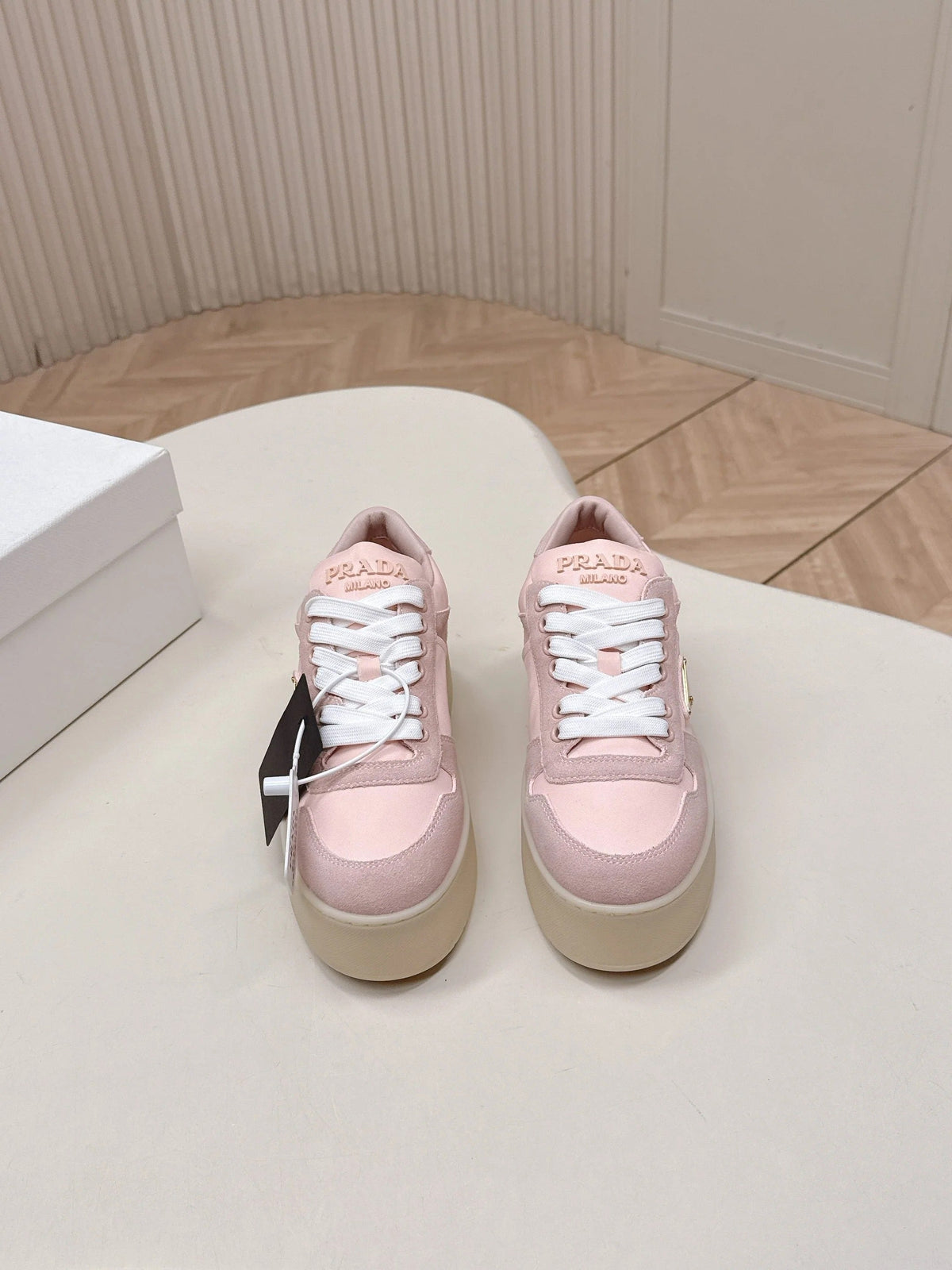 PRA 2026S Platform Sneakers 50 Pink Suede Cowhide 663494