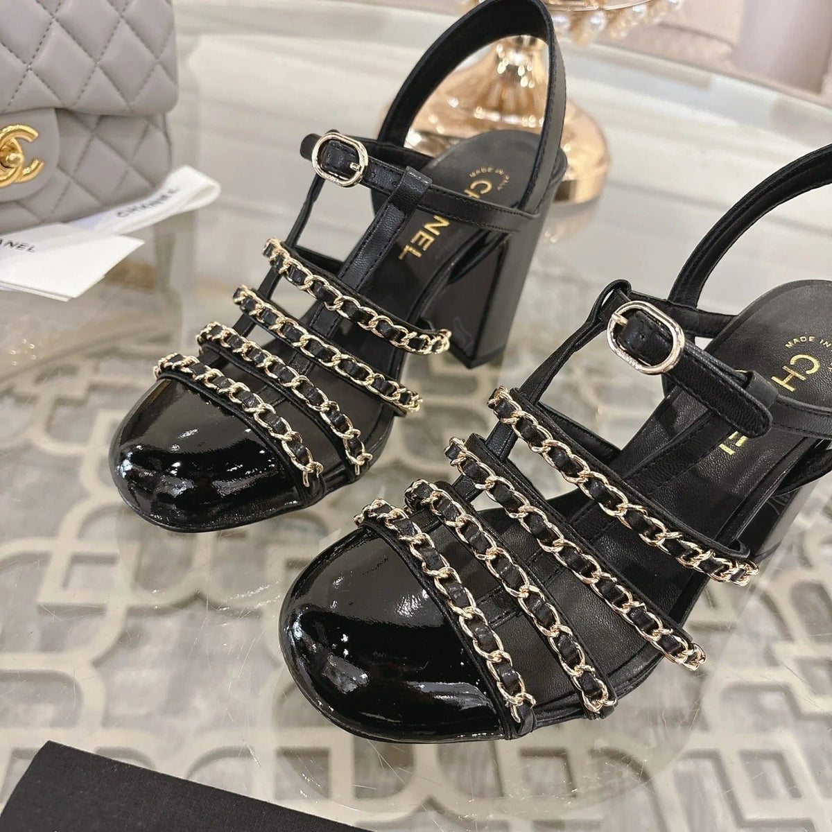Chanel 2026 High-Heeled Sandals 8.5cm Lambskin Sheepskin 834423