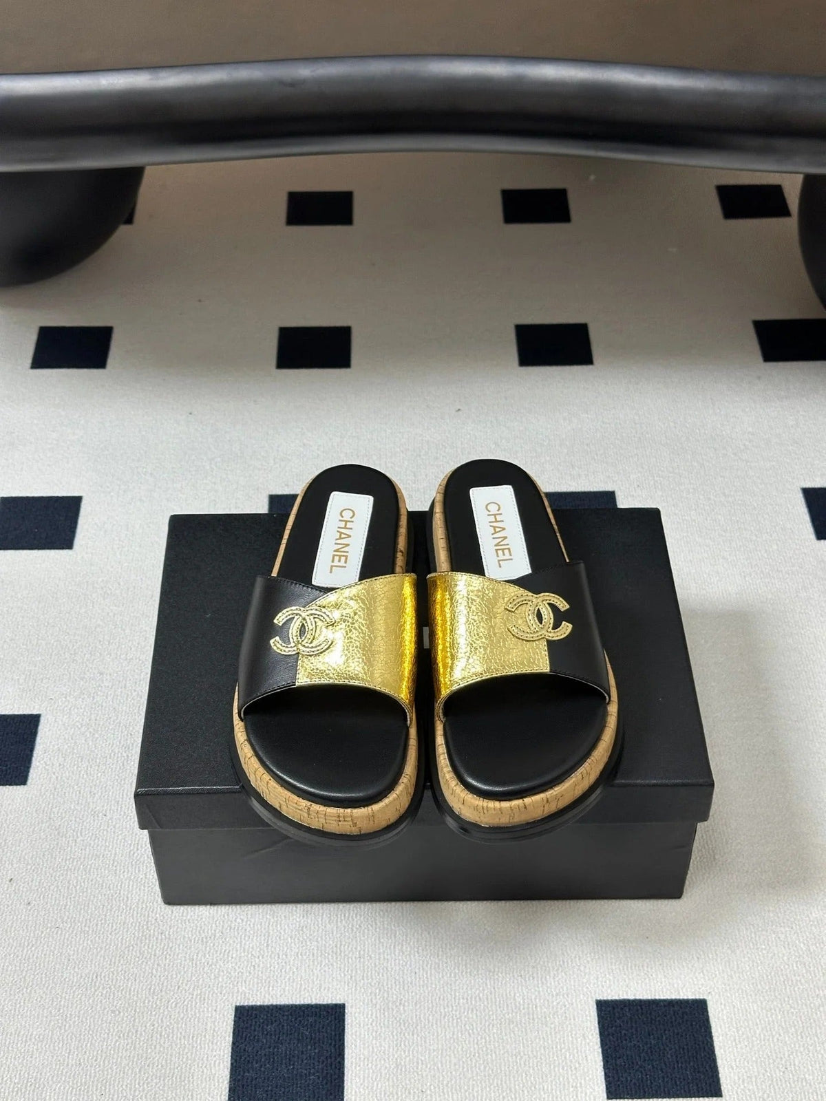 Chanel 2026 Double C Buckle Platform Sandals Sheepskin 834735