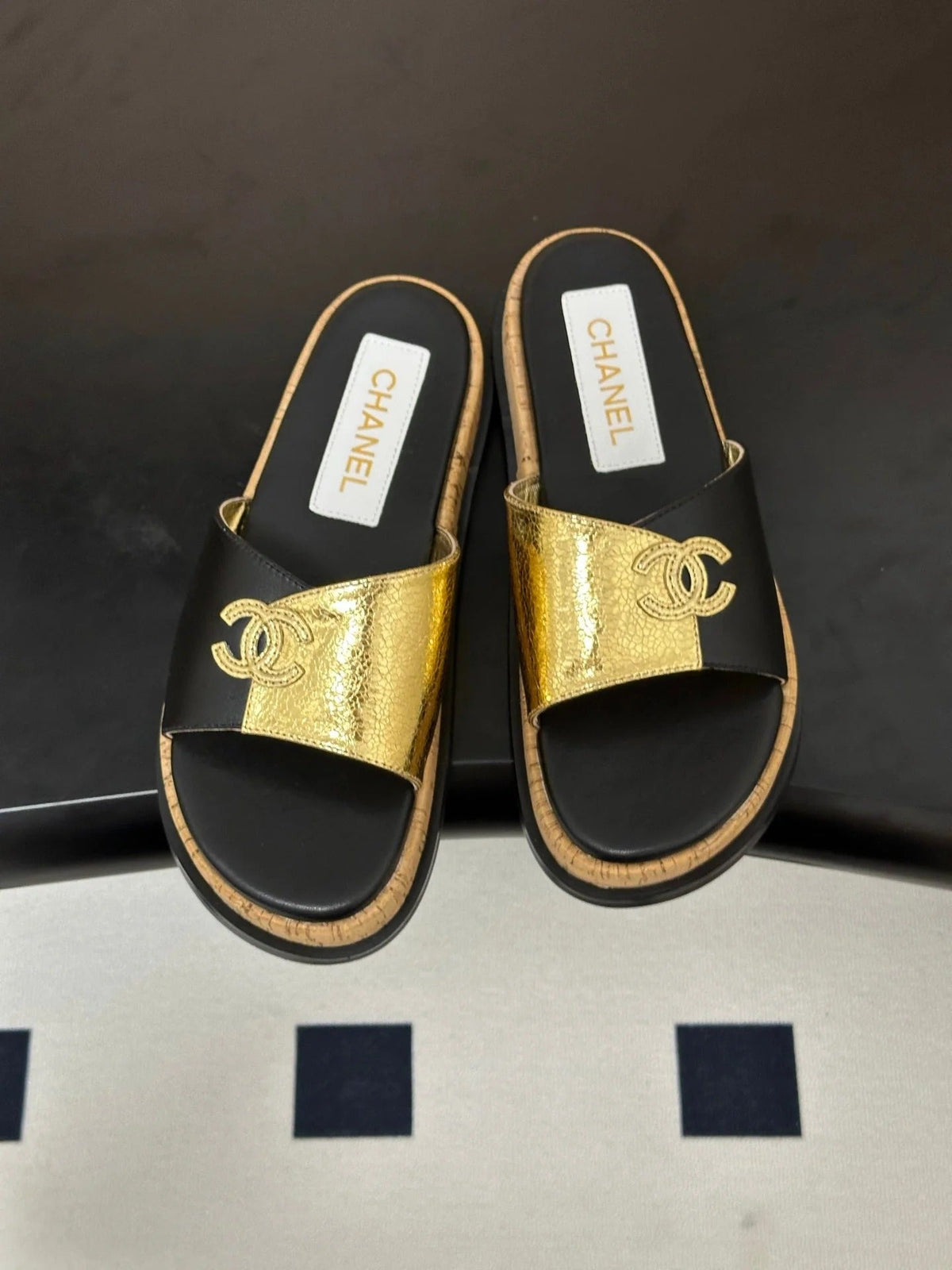Chanel 2026 Double C Buckle Platform Sandals Sheepskin 834735