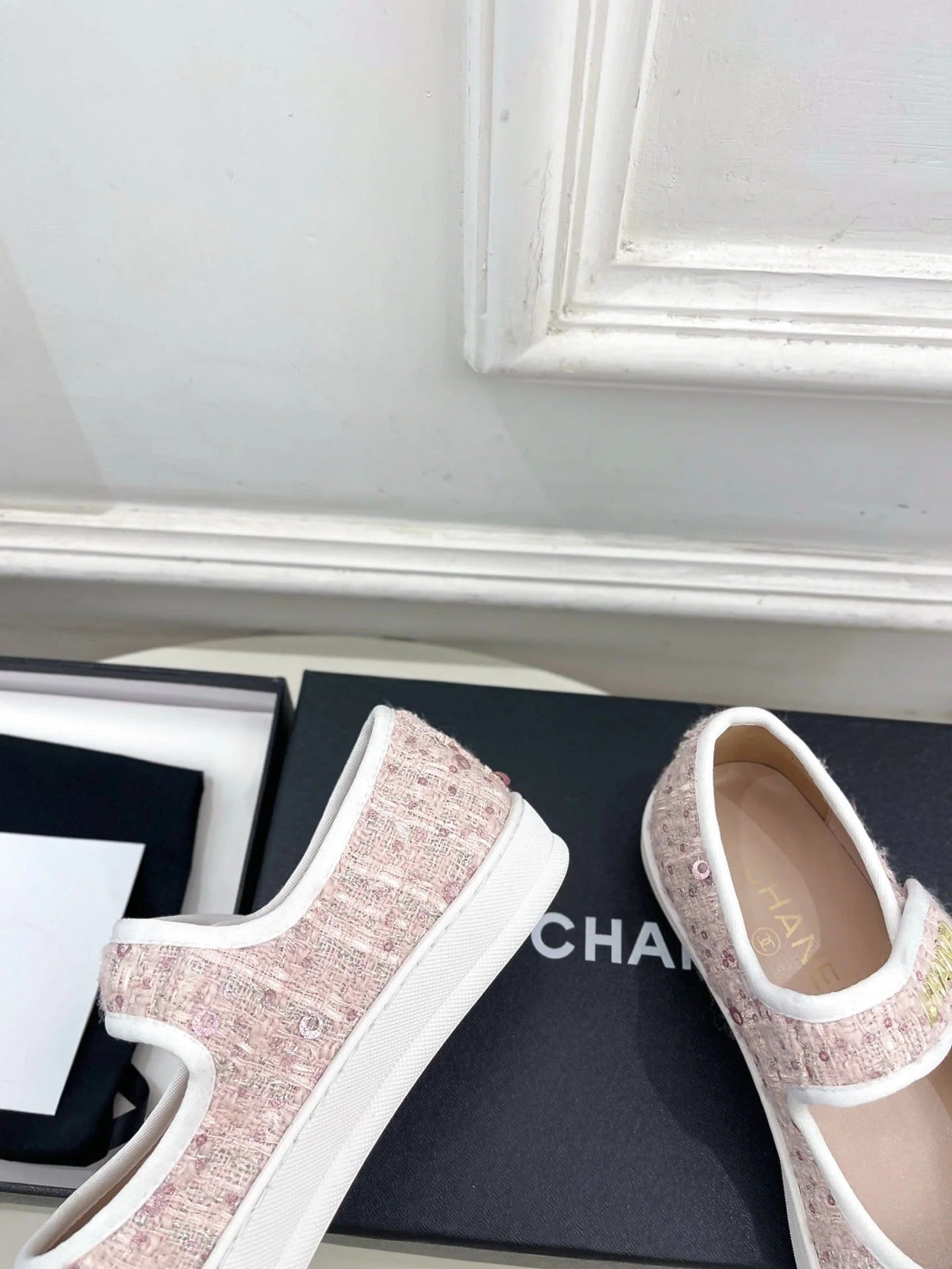 Chanel 2026 Mary Jane Shoes Sheepskin Tweed 831463