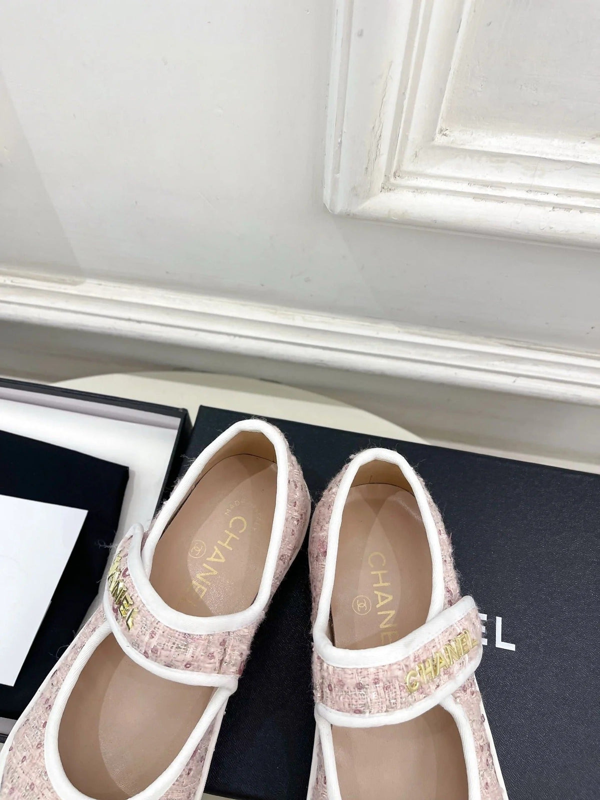 Chanel 2026 Mary Jane Shoes Sheepskin Tweed 831463