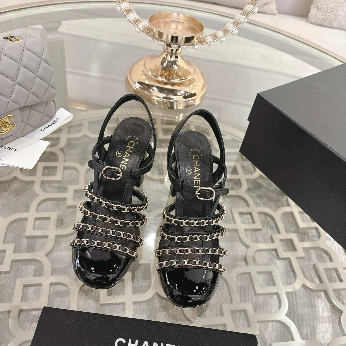 Chanel 2026 High-Heeled Sandals 8.5cm Lambskin Sheepskin 834423