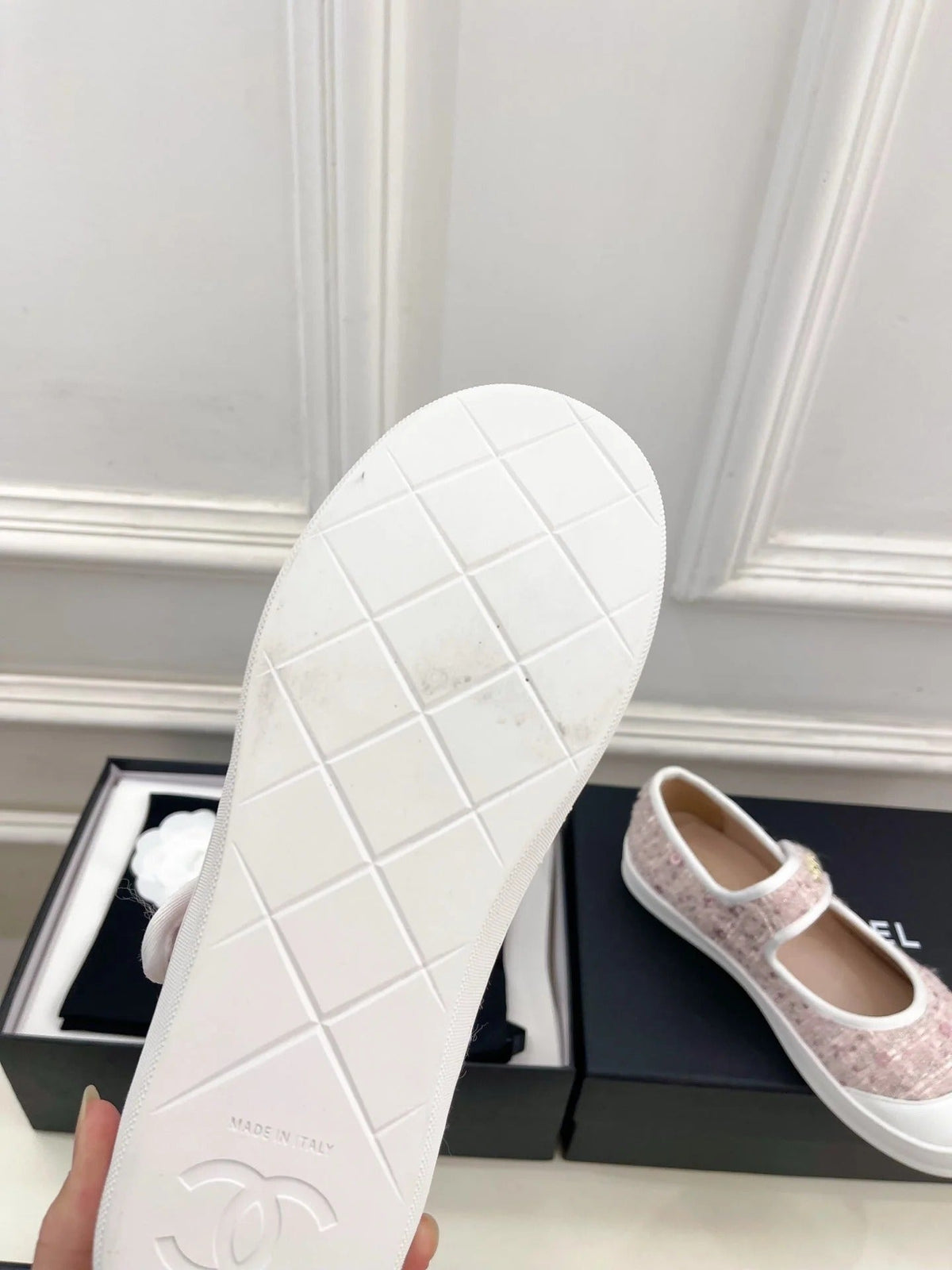 Chanel 2026 Mary Jane Shoes Sheepskin Tweed 831463